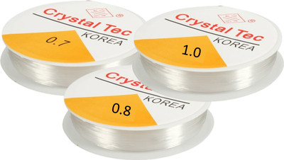 Weariton 0.7, 0.8, 1.0 Elastic Rope Cord String for Bracelet / Jewellery Making (3 Rolls)