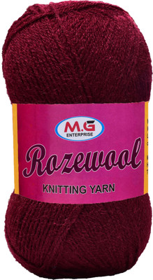 M.G Enterprise Rosewool Mehroon 200 gms Wool Ball Hand knitting wool- Art-FIF