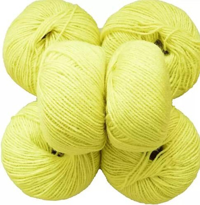 Vardhman Baby Soft Wool Gloden Yellow Hand Knitting Fingering Hook Yarn 150gms