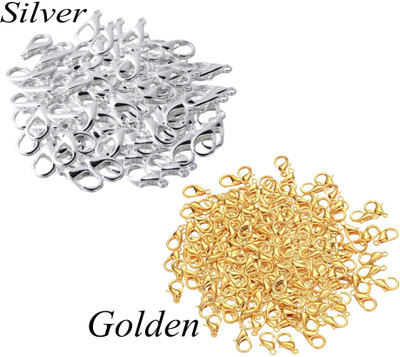 NAVMAV Golden/Silver Lobster Clasp for Jewellery Making Lobster Clasps Claw Hooks 150Pc