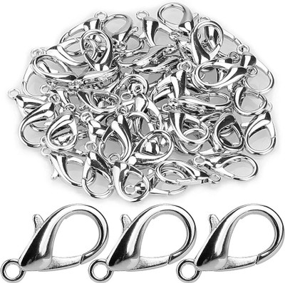NAVMAV 100pc Silver Plated Lobster Clasps Hooks for Necklace Bracelet/Findings Fastener