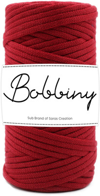 Bobbiny Knitted Braided Red Crochet 100m 3MM Macrame Thread Cotton Cord for Macrame DIY