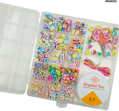 Geek Arts Words & Flower Beads Set For Kids Jewelry DIY Bracelets Necklace Making Kit
