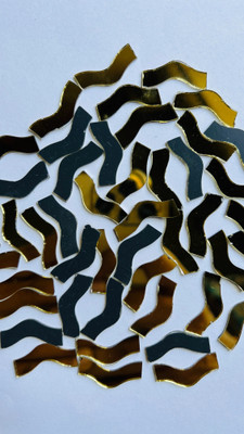 MIRROR GLASS WORLDWIDE FANCY SHAPE GOLDEN MIRROR FOR LIPPAN ART 23MM 100GM 295PIECE