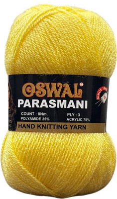 JEFFY Parasmani Wool Used with Hand Knitting (Yellow Shade NO-29, 200 Gram)