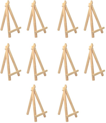 KRYTONE 6 inch, 10pcs Wooden Easel Stand | Display Tabletop Tripod Stand for Mini Canvas