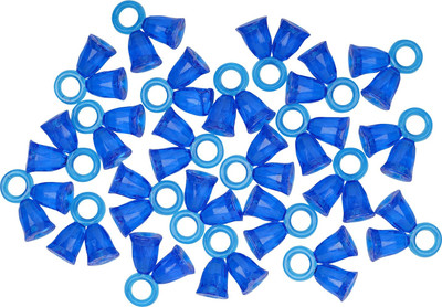 PUSHPA CREATION Plastic Double Bells Beads Loop Hole 50 pcs