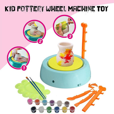Mahi Zone Pottery Wheel Clay Pot Making Machine Game with Colors For Kids_A54