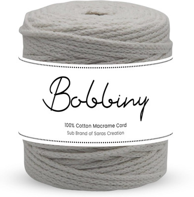 Bobbiny 4MM 100 Meter Knitted Macrame Cotton Like Cord Dori Thread for Macrame DIY