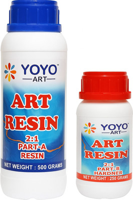 YOYOART EPOXY ART RESIN KIT, 750 GRAM 2:1 RATIO, UV RESITANT, CRYSTAL CLEAR, ART RESIN Resin Art Medium(750 ml)