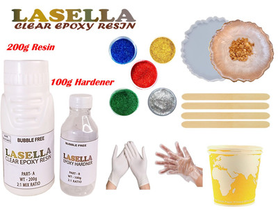 Lasella Epoxy Resin and Hardener 2:1 300gm kit Resin Art Medium(300 ml)