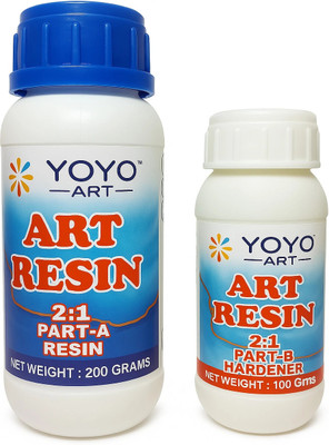 YOYOART YOYOART EPOXY ART RESIN KIT, 300 GRAMS,2:1 RATIO, UV RESITANT, CRYSTAL CLEAR Resin Art Medium(300 ml)