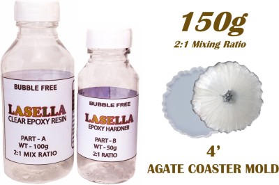 Lasella (4' AgateMold FREE)Easy to Use Epoxy Resin and Hardener (2:1) - Resin Art Kit Resin Art Medium(150 ml)