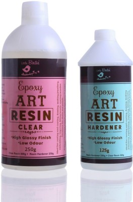 LITTLE BIRDIE Epoxy Resin Art Kit - 375 GMs Kit | 250gm Crystal Clear Resin & Hardener 125gm Resin Art Medium(375 ml)