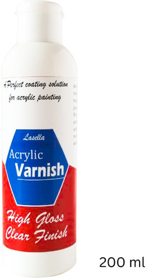 Lasella Clear Acrylic Varnish – Glossy Top Coat for Artworks 200 ML Acrylic Medium(200 ml)