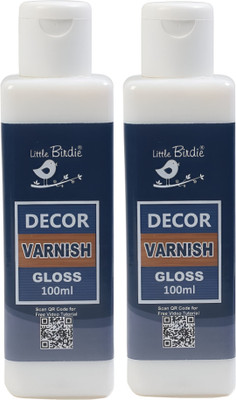 LITTLE BIRDIE Decor Varnish - Gloss, 100 ml x 2, Set of 2 Gloss Varnish(200 ml)