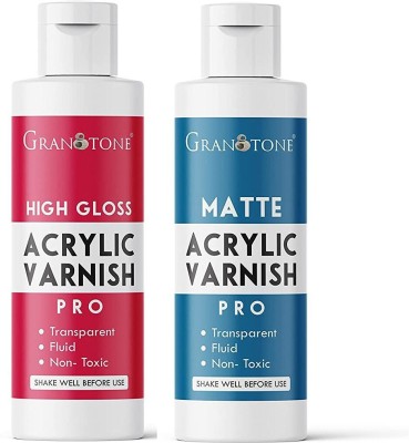 Granotone Acrylic Painting Varnish, High Gloss & Matte Finish (100mlX2) Gloss Varnish(200 ml)