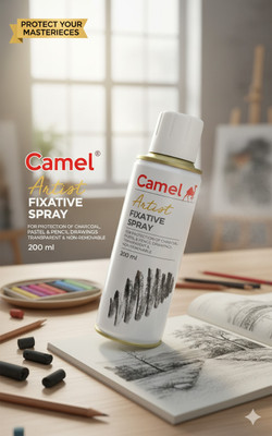 Camlin Artist's Fixative Spray Can | 200ml | Transparent | Perfect use on Pastel Colors Matte Varnish(200 ml)