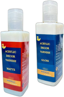 Marvelle Acrylic Decor Varnish Matte & Gloss (100ml each) Matte Varnish(200 ml)