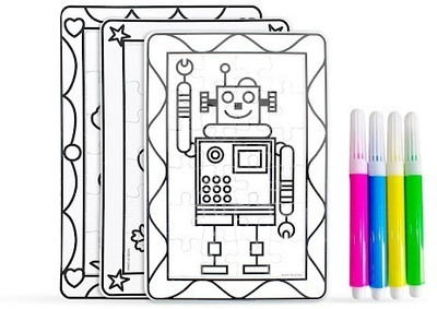 HaveAdeal Coloring Puzzle Kit 3 Different Drawing Sheets with Each Pack 4 Colours,
