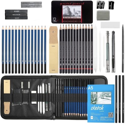 Corslet 47 Pieces Pencil Kit Professional Graphite Charcoal Sketch Pencil Set For Artist