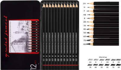Arton Sketch & Drawing pencils Box Contains 12PCS ( B 2B 3B 4B 5B 6B 7B 8B HB H 2H F )