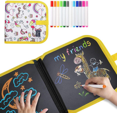 NIYAMAT Reusable Colouring Drawing Board Erasable Painting Book Doodle Pad for Kids