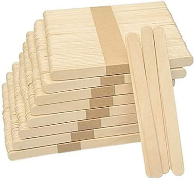 Eclet 200 White Wooden Craft Stick Premium Natural Wooden Piece Ice Cream Sticks