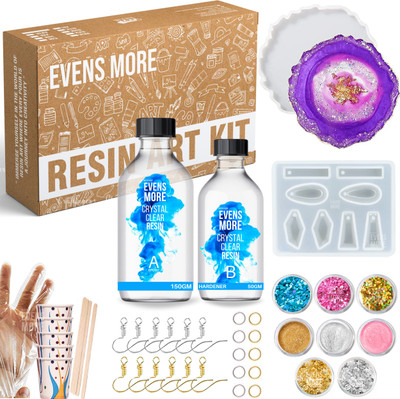 EVENS MORE Diy Resin Art Earring and Coaster Making kit With 200 Gm Epoxy