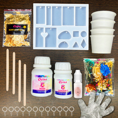 OYTRA Resin Art Kit for Pendant Keychain Making DIY Combo Mould,Flake,Pigment Included