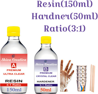 Shiva Creation Premium Ultra Clear Resin(150ml) & Hardner(ml) Kit