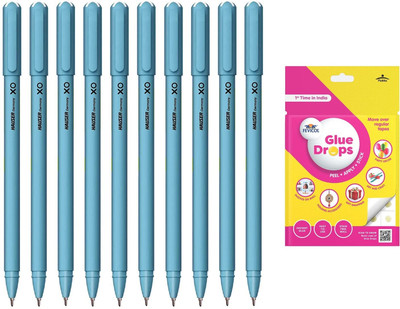 Hauser Art Set XO Ball Pen Blue Pack Of 10 With Glue Drops
