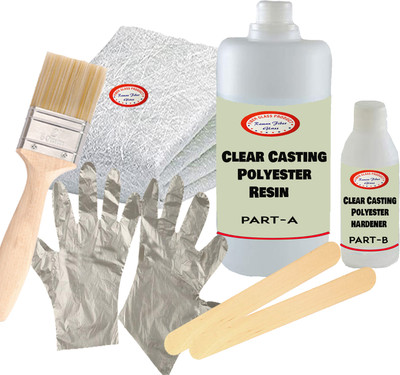 Raman fiber glass Clear Casting Polyester Resin Fiber With all kit 500gm