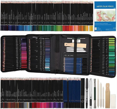 Wynhard Drawing Pencils and Sketching Kit for Artist Includes Graphite Pencils Charcoal Pencil Shading Pencils Metallic Color Pencils, Water-Soluble Color Pencils Sketch Kit Drawing Sketch Pencil Set for Artists 145 Piece Complete Artist Drawing Kit Colored Pencils Set
