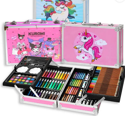 Sitrus Deluxe Art Kit Supplies Portable Great Gift Set 145Pcs Unicorn Gift for Painting