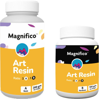 MAGNIFICO Art Resin 300 GR (2:1) Clear UV-Resistant Epoxy Resin Art Kit,Smooth Finish,