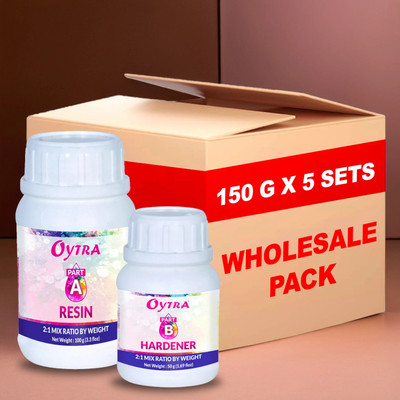 OYTRA Art Resin Hardener for Craft 2:1 Epoxy 150 Grams Pack of 5 Auto Bubble Release
