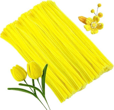 JNT Yellow Pipe Cleaners (100 Pcs) | Kids DIY Craft Kit