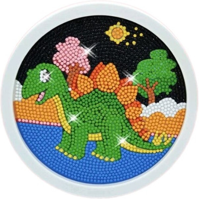 Batricher Dinosaur Diamond Painting Kit for Kids with Wooden Frame Art and Crafts for Kids
