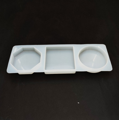 SS Art Land 3 in 1 Round, Square & Hexagon Stand Silicone Mould For DIY Epoxy Resin Art- 1PC
