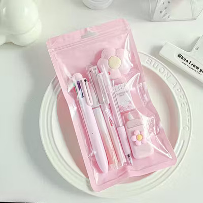 Red Sea Cute Pink Daisy Stationery Kit for Kids Girls | Pastel School Supplies Set
