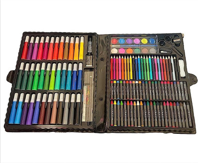 ZNIK Kids Case Art and Craft Supplies Drawing and Painting Set Great Gift Painting Drawing Kit Markers Crayon Color Pencils for Budding Artists Kids T Nib Sketch Pen(Multicolor)