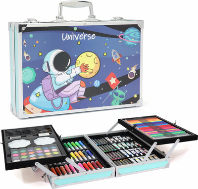 Aditi Toys Unicorn Art Drawing Set 155 Pieces Suitcase with Carrying Handle For Boys Girls