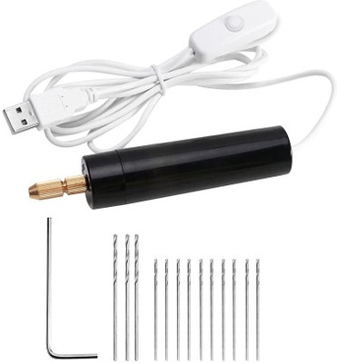 Qalam Kaari Mini Hand Electric Drill for Resin Arts and Crafts 0.7-1.2mm Pin with drill bits