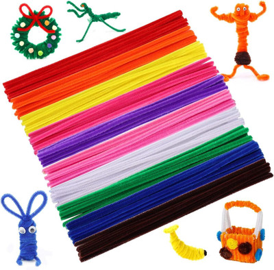 ArtCraftBloom Pipe Cleaner Craft 100 Pcs Multicolor | Chenille Stems for DIY Art