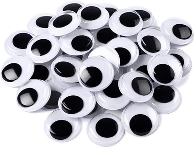 MOREL 25MM ROUND GOOGLY EYE WIGGLE EYE FOR USE IN CRAFT MAKING SOFT TOYS, DOLLS|25 PCS
