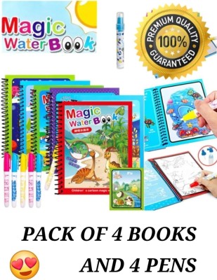 Mira Farmcraft Pack of 4 Reusable Magic Kids Water Pen Book Doodle Painting Board RANDOM DESIGN