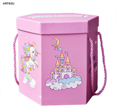 CraftNCreation Hexagonal Box 83PC Art Color Set Unicorn Theme for Kids