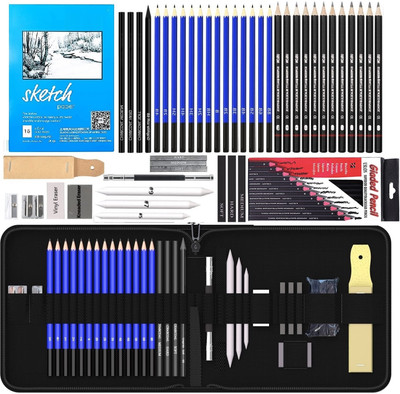 Corslet 47 Pieces Pencil Professional Graphite Charcoal Sketch Kit