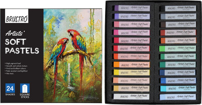 BRuSTRO Artists' Soft Pastels Set of 24(Multicolor)